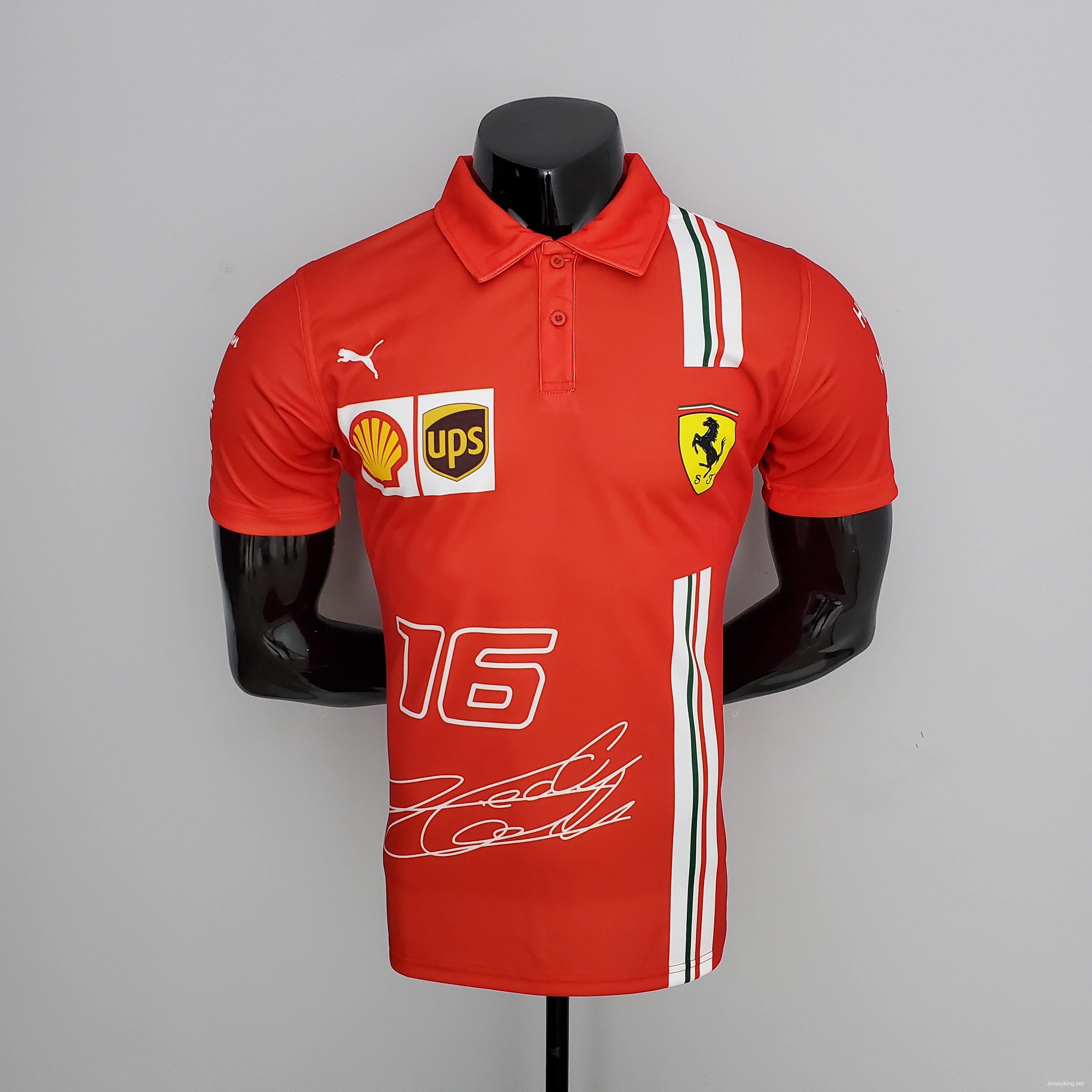 F1 Formula One 2022 Ferrari Polo Red S-5XL