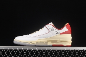 OFF-White x Air Jordan 2 Low SP AJ2 Joe 2 Chicago color matching basketball shoes DJ4375-106