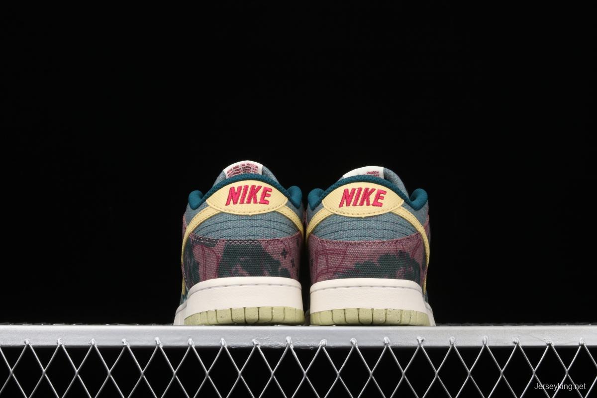 NIKE SB DUNK Low Lemon Wash Slam Dunk Series low-top leisure sports skateboard shoes color tie-dye printing washing CZ9747-900