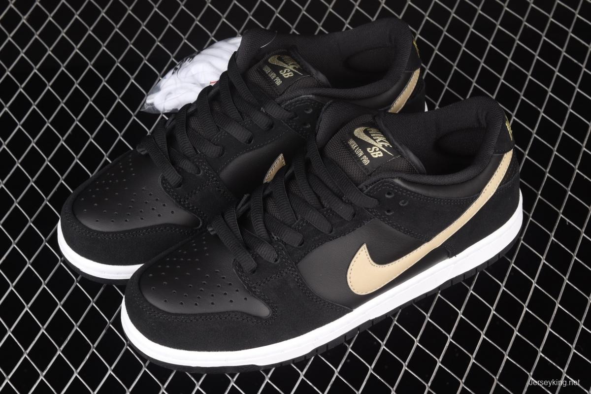 NIKE SB DUNK Low black and white gold dunk series low side leisure sports skateboard shoes BQ6817-002