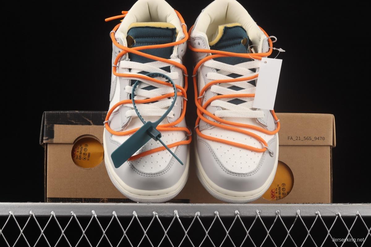 OFF-White x NIKE DUNK Low OW grey leisure sports skateboard shoes DM1602-104