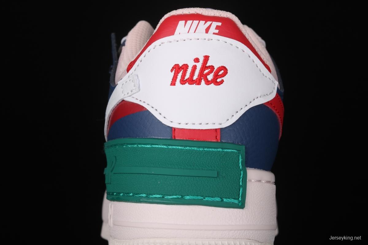 NIKE Air Force 1 ShAdidasow blue, pink and green light weight heightened low-top white board shoes CI0919-400