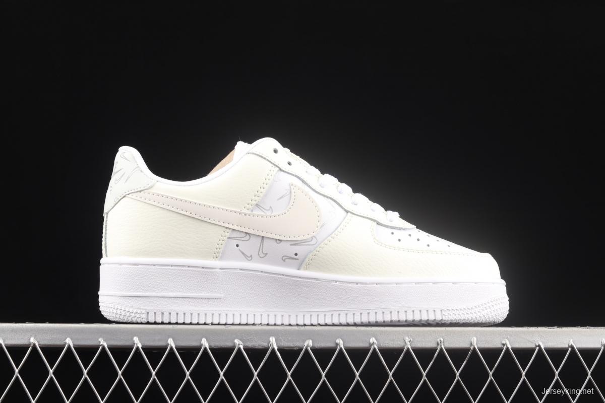 NIKE Air Force 1' 07 Low simple white 3M reflective low-top casual board shoes DR7857-100