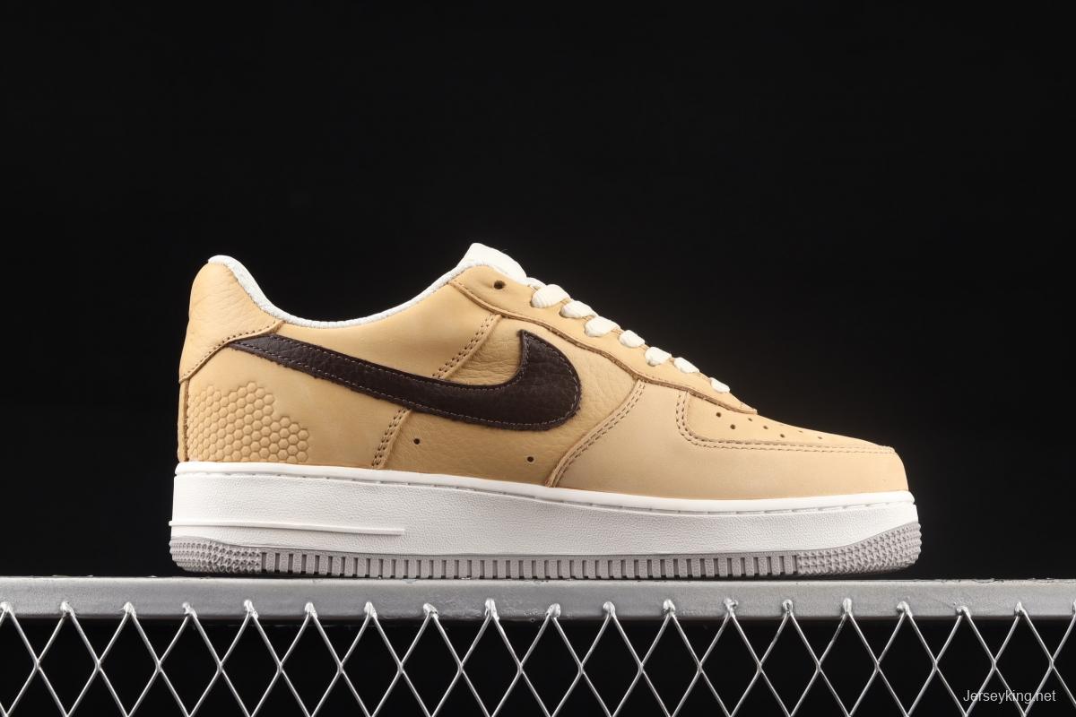 NIKE Air Force 11607 Low Manchester Bee khaki brown Manchester bee suede low-top casual board shoes DC1939-200