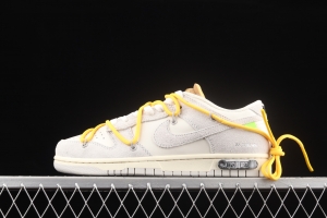 OFF-White x NIKE DUNK Low OW white gray leisure sports skateboard shoes DJ0950-109