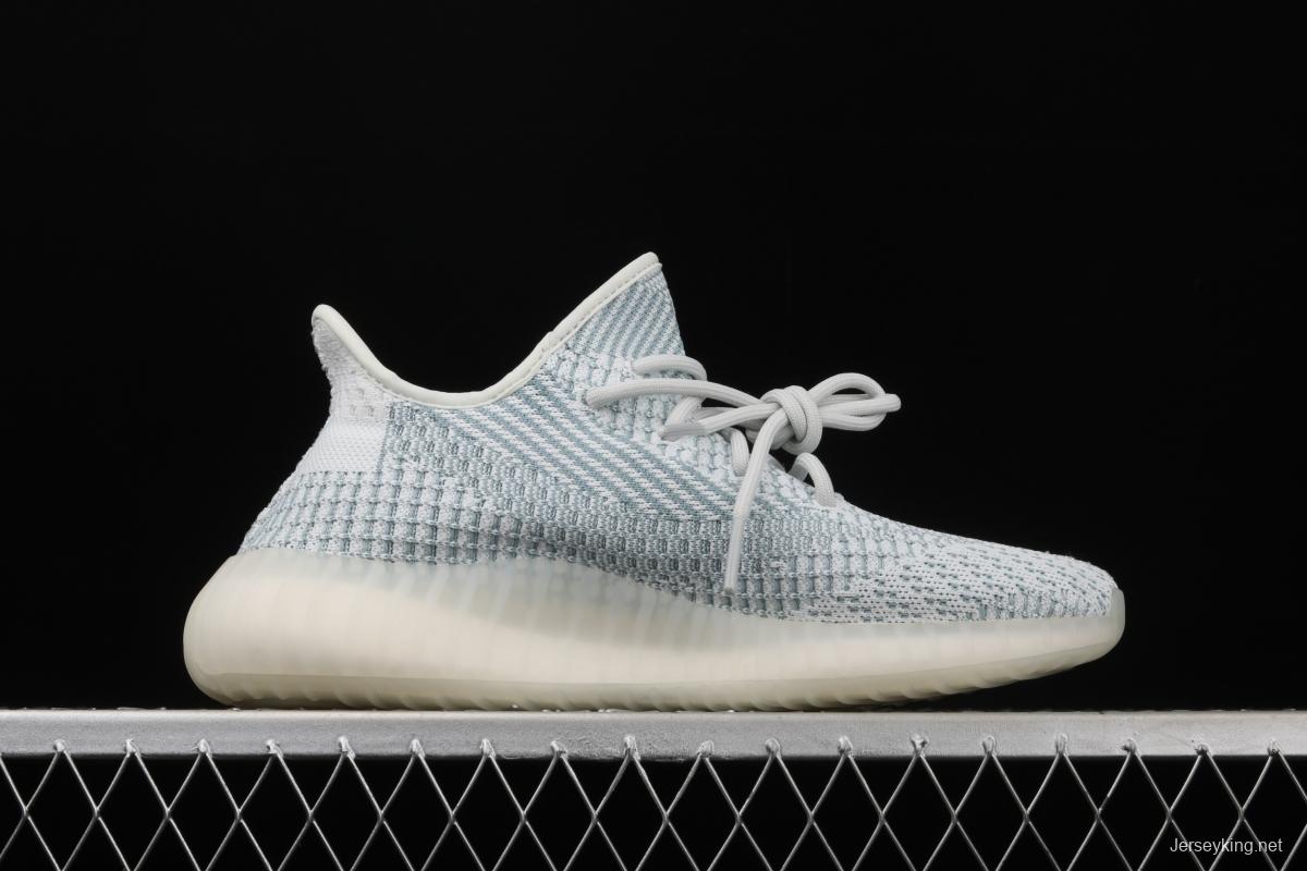 Adidas Yeezy 350 V2 Boost Basf FW3043 Darth Coconut 350 second generation hollowed-out silk ice blue color BASF Boost original