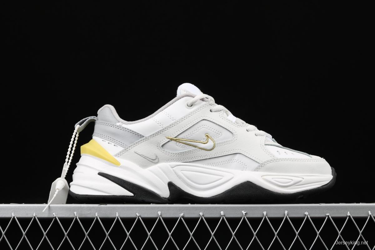 NIKE M2K Tekno white gray gold color retro sports daddy shoes AO3108-009