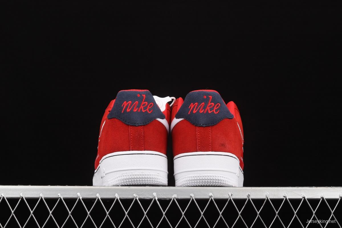 NIKE Air Force 11407 Low China Red embroidery Hook low-top casual board shoes DB3597-600