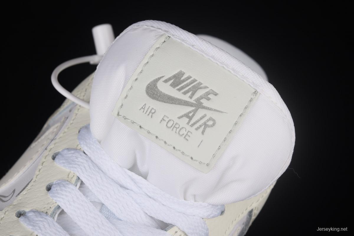 NIKE Air Force 1' 07 Low simple white 3M reflective low-top casual board shoes DR7857-100