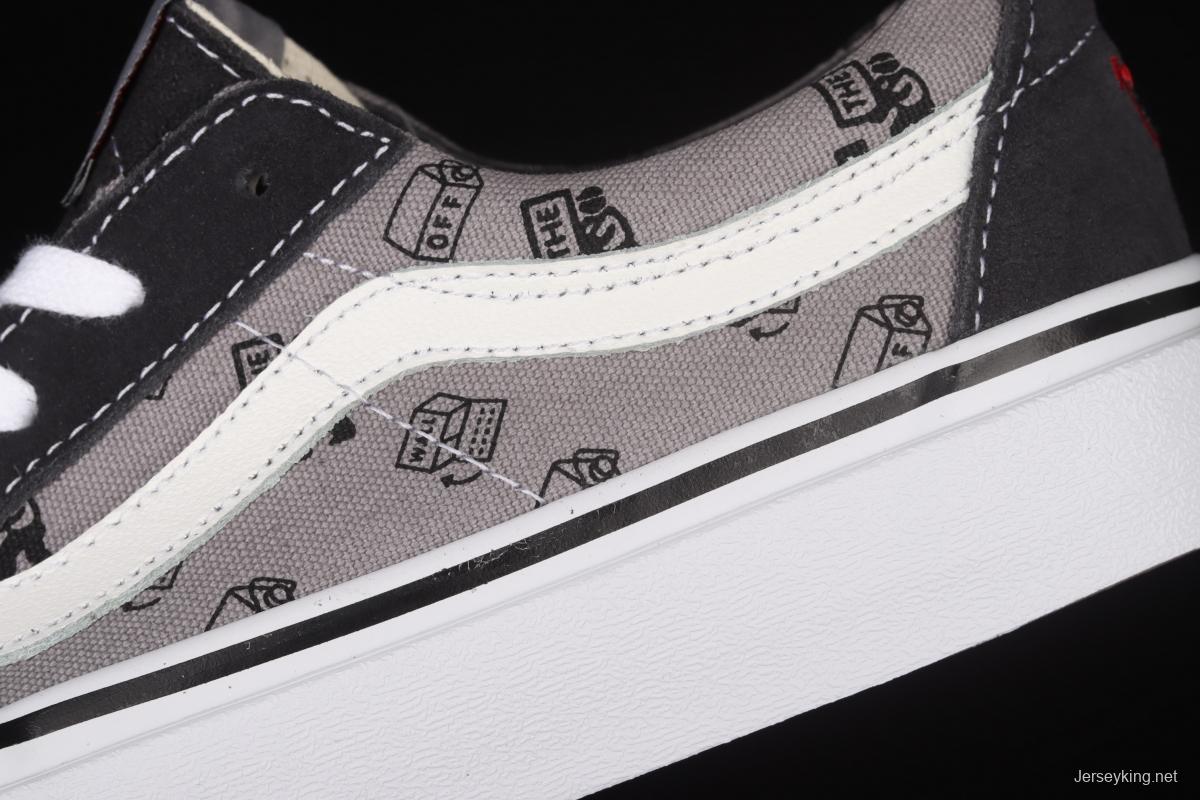 Kazuki Kuraishi x Vans SK8-Low Cangshi Yishu co-branded gray suede low-top skateboard shoes VN0A4UUK6UU