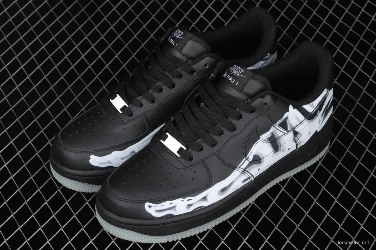 NIKE Air Force 1x 07 Skeleton QS Halloween luminous skeleton limited casual board shoes BQ7541-001