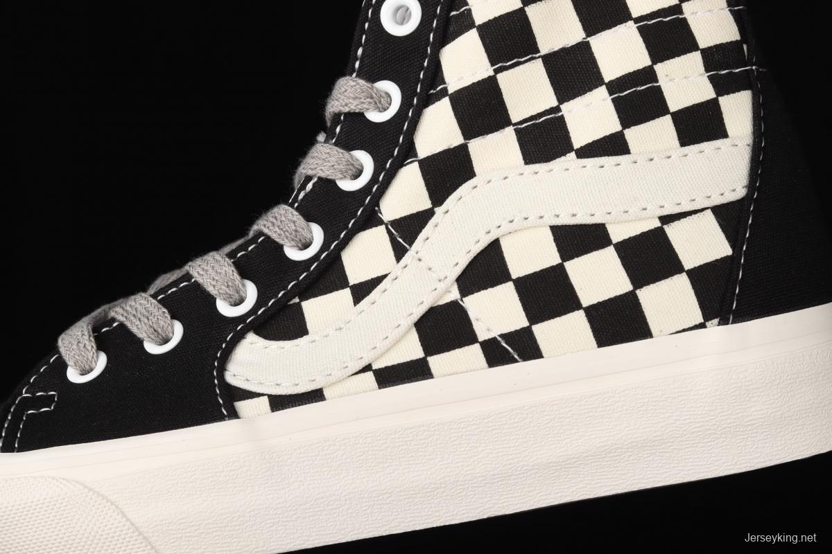 Vans Sk8-Hi Authentic black and white checkered high-top casual board shoes VN0A4RWY2BK