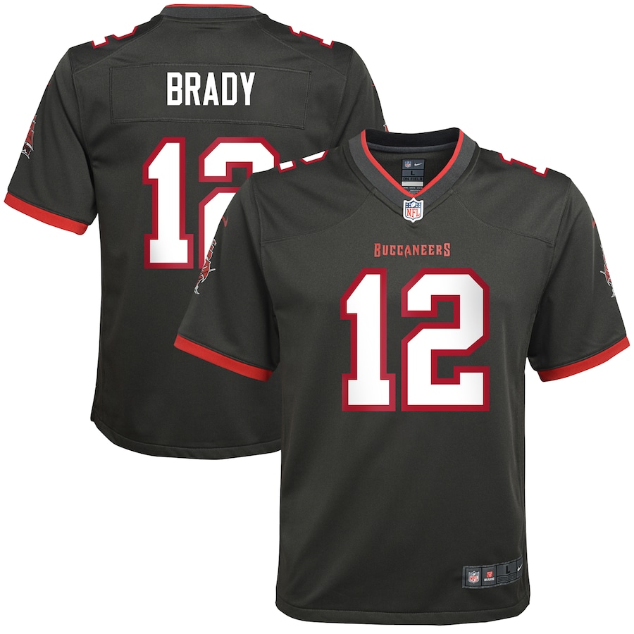 Youth Tom Brady Pewter Alternate Player Limited Team Jersey