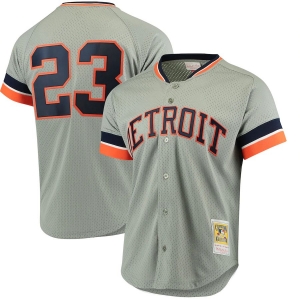 Men's Kirk Gibson Gray Fashion Cooperstown Collection Mesh Batting Practice Throwback Jersey