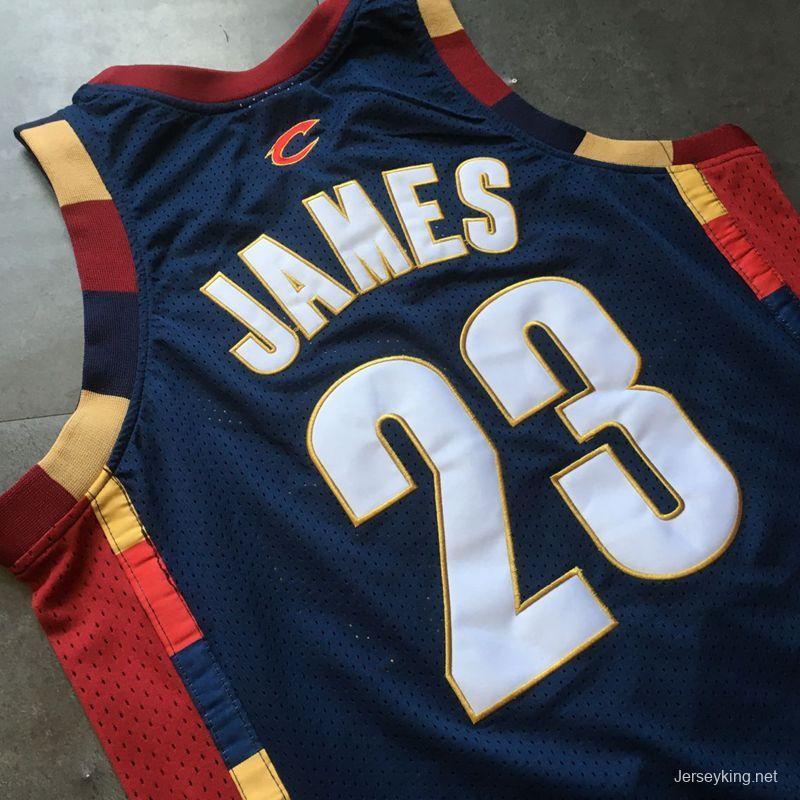 Men's LeBron James Navy Blue Retro Classic Team Jersey