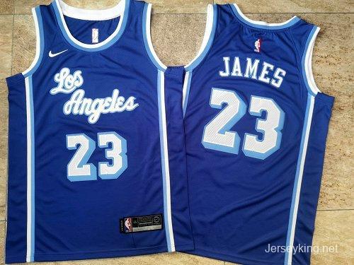 Men's LeBron James Blue Retro Classic Team Jersey