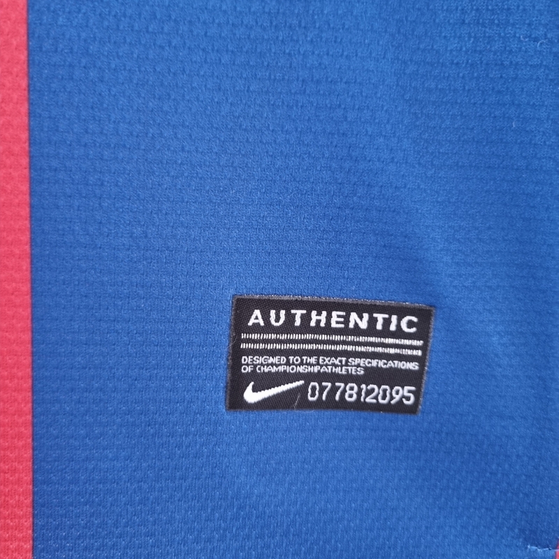 Retro 10/11 Barcelona Long Sleeve Home Soccer Jersey