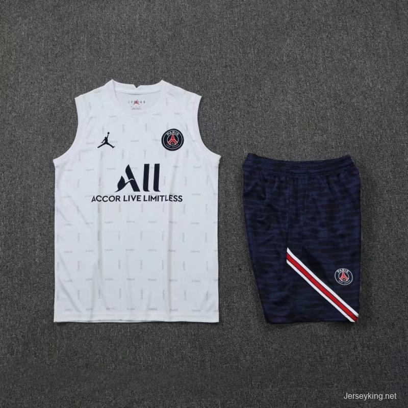 22/23 PSG Pre-Game Training Jersey White Spotted Vest