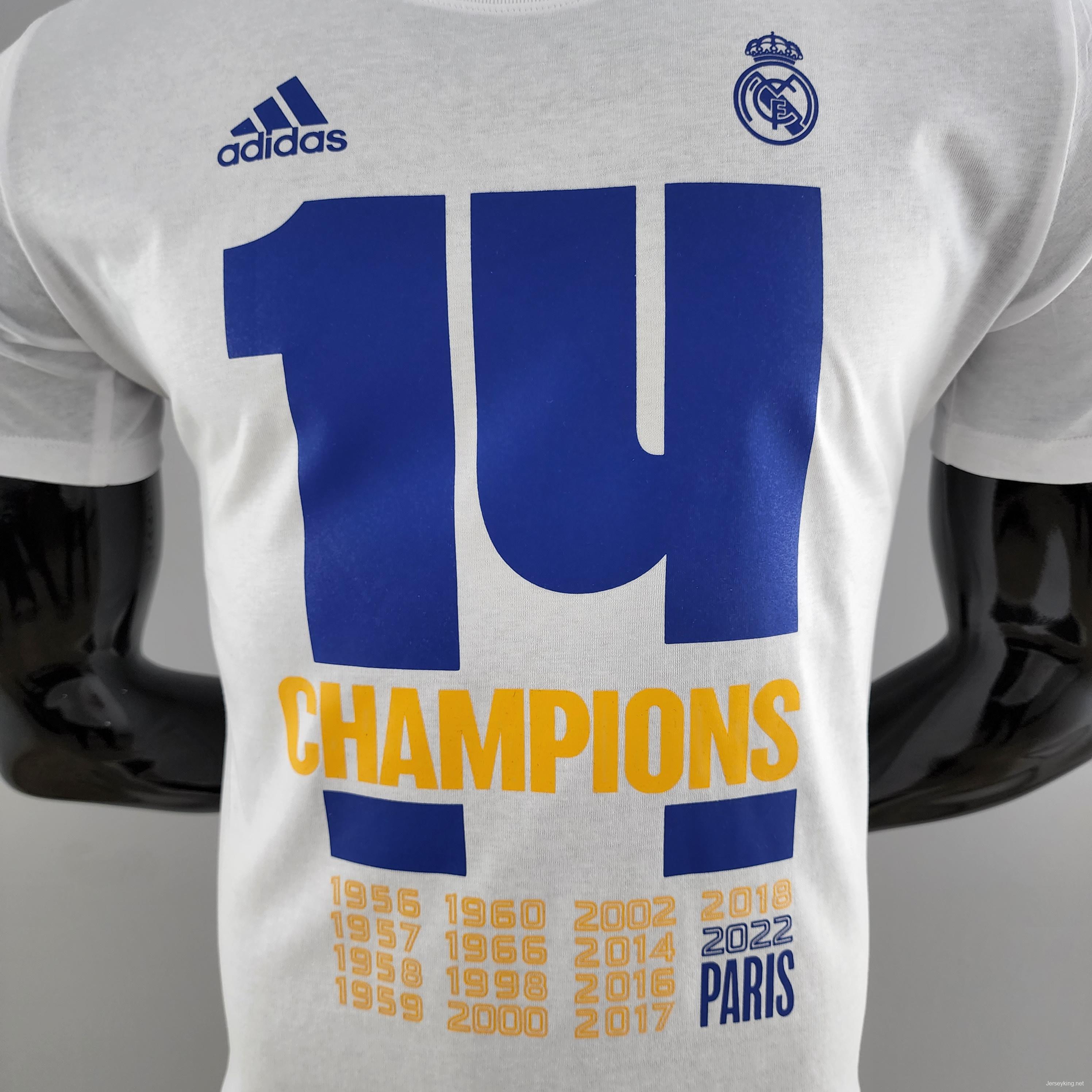 22/23 Real Madrid 14 Champions White  T-Shirts #K000176