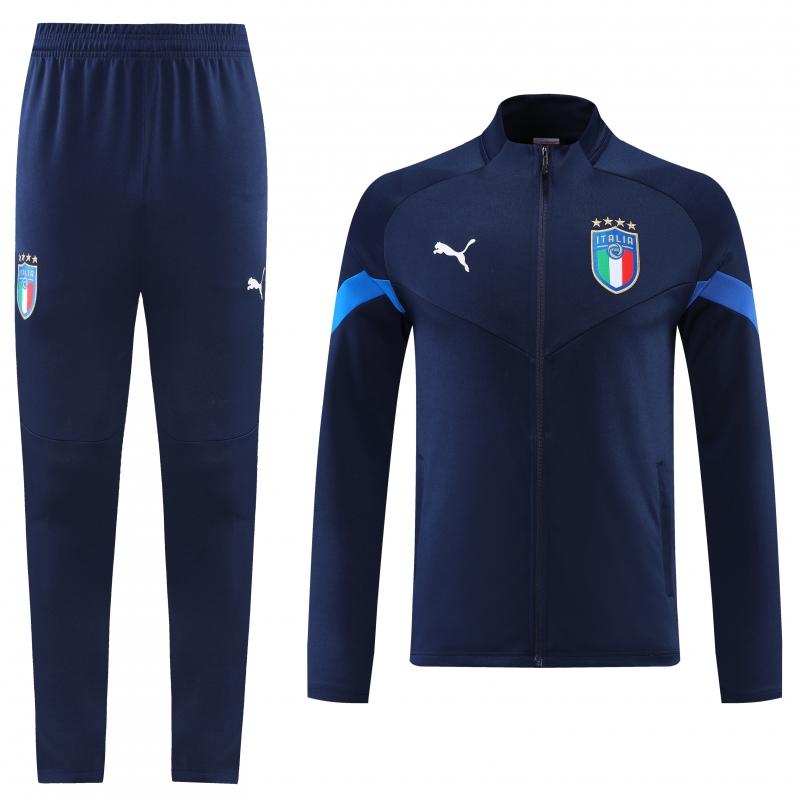 2022 Italy Navy Full Zipper Jacket+Long Pants