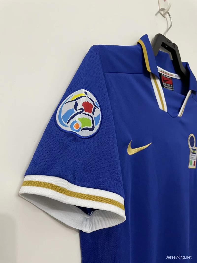 Retro 1996 Italy Home With 96 EURO Patch Soccer Jersey