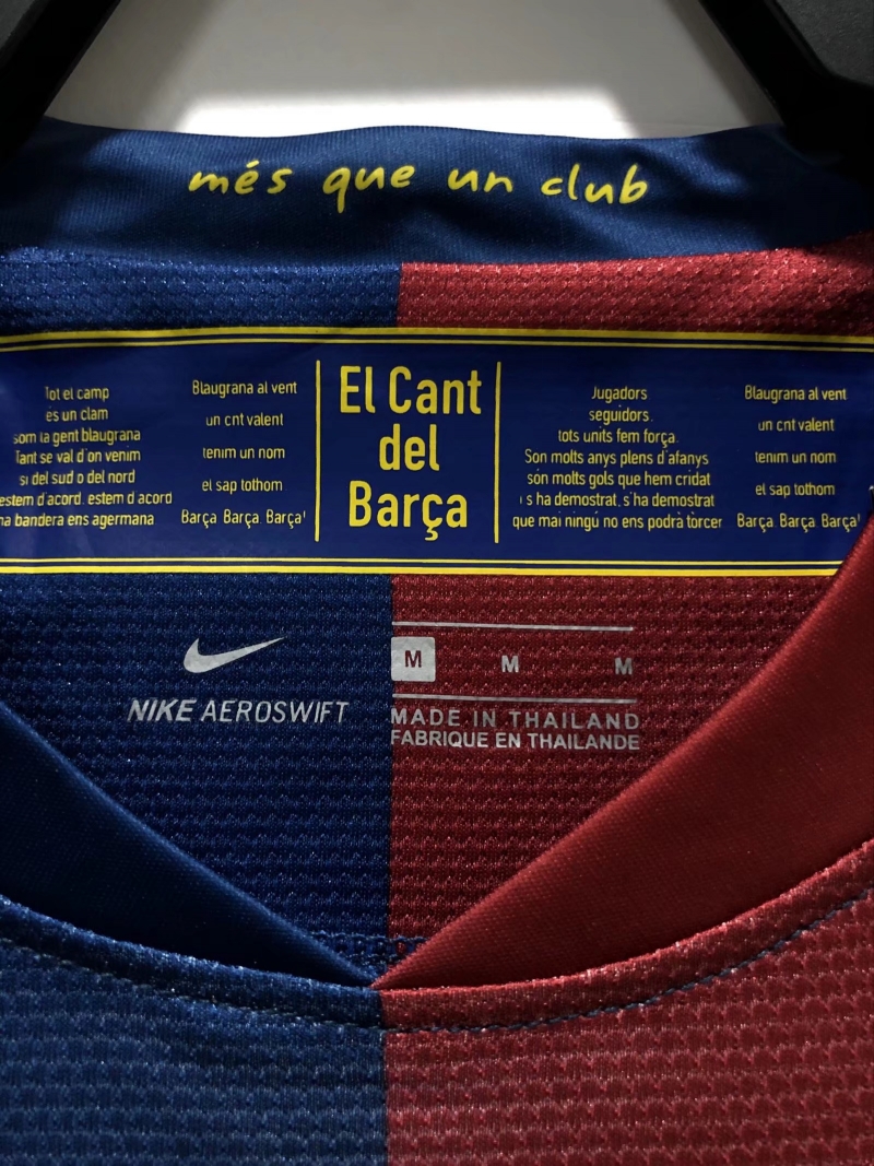 Retro 08/09 Long SLeeve Barcelona Home Champions Version Soccer Jersey