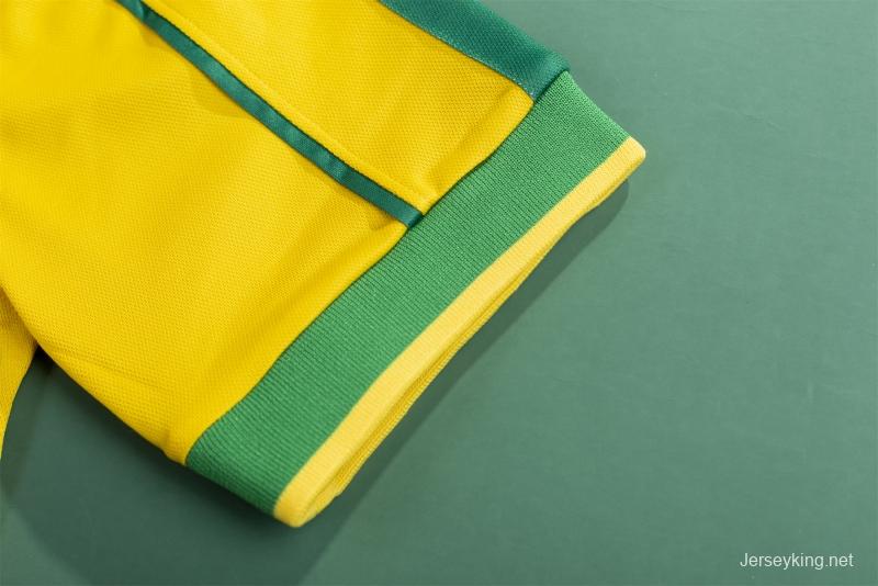 Retro 1998 Brazil Home Soccer Jersey