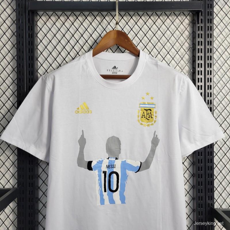 2023 Argentina White Casual T-Shirts