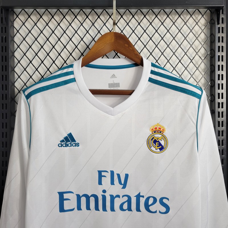 Retro Long Sleeve 17/18 Real Madrid Home Jersey