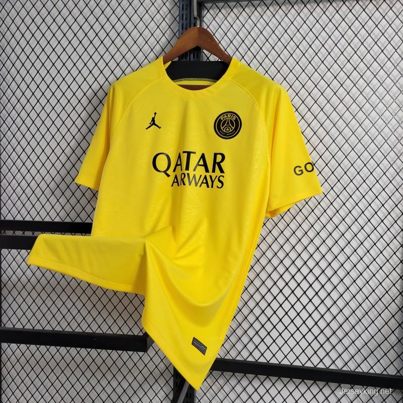 23-24 PSG Forth Pre-Match Yellow Training Jersey