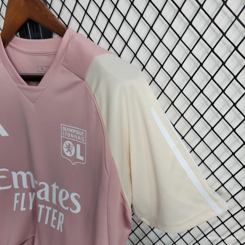 23-24 Olympique Lyonnais Lyon Training Pink Jersey