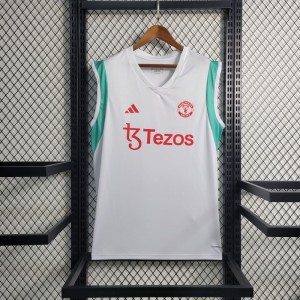 23-24 Manchester United White Training Vest Jersey