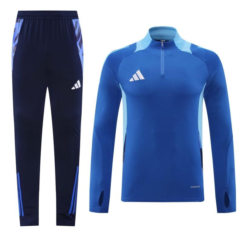 2024 Adidas Blue Half Zipper Jacket +Long Pants