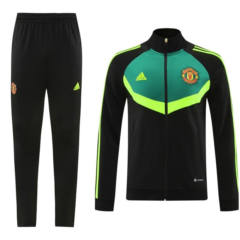 24/25 Manchester United Black/Green Full Zipper Jacket +Long Pants