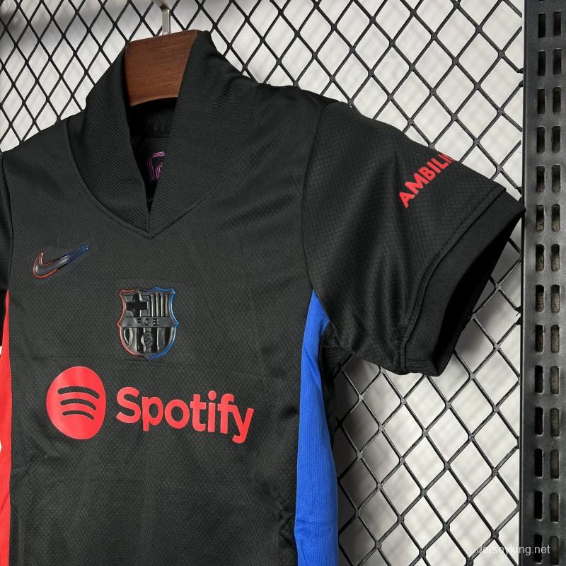 24/25 Kids Barcelona Away Black Jersey