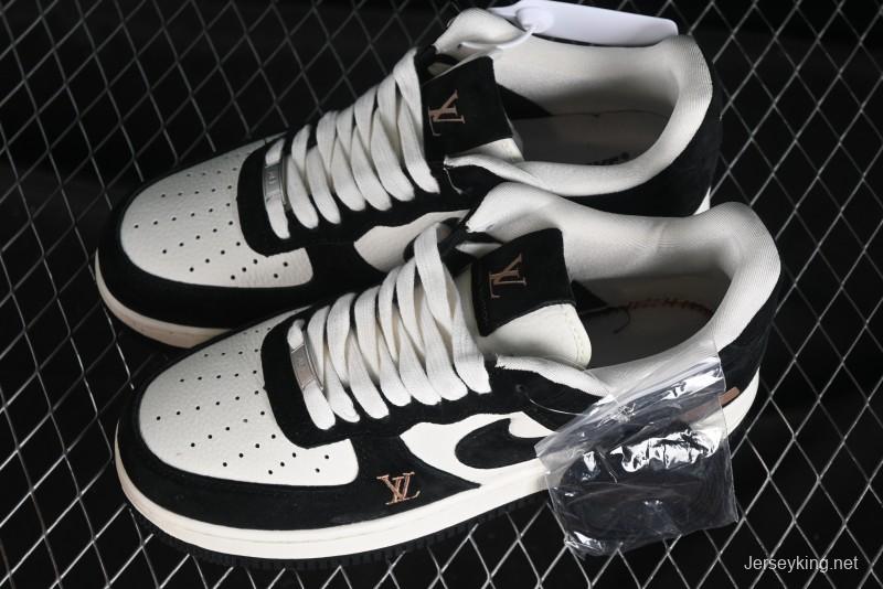 Nike Air Force 1 '07 Low LV Collaboration - Beige Black Pigskin Casual Sneakers - HD1968-010