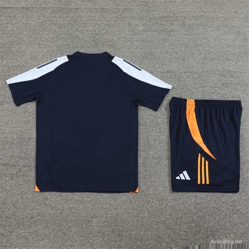 24/25 Real Madrid Navy White Short Sleeve Jersey+Shorts