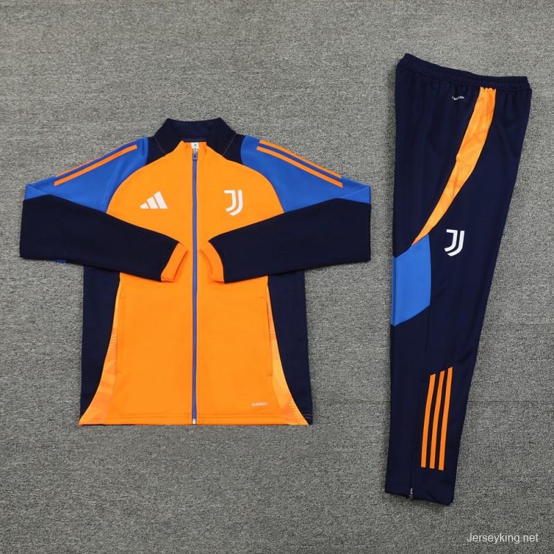 24/25 Juventus Orange Full Zipper Jacket +Long Pants