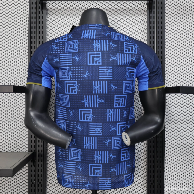 25/26 Player Version Real Madrid Blue Geometric Pattern Away Jersey