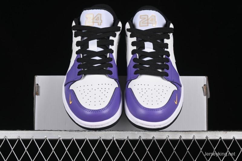 Nike Air Jordan 1 Low AJ1 Retro Basketball Shoes Lakers Purple Gold Kobe Tribute - DC2024-028