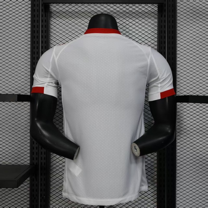 Player Version 25/26 RB Leipzig White with Chevron Pattern and Red Bull Logo Jersey