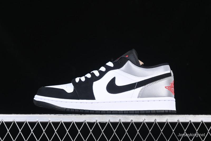Nike Air Jordan 1 Low Retro Casual Sneakers with Black Swoosh - HF3148-106