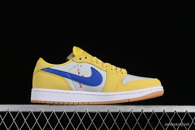 Nike Travis Scott x Air Jordan 1 Low OG Retro Sneakers with Reverse Swoosh - DZ4137-700