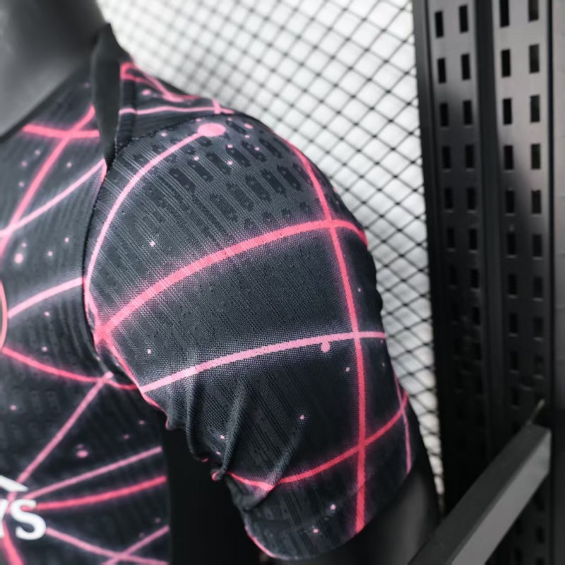 Player Version 25/26 Paris Saint-Germain PSG Black with Neon Geometric Network Jersey