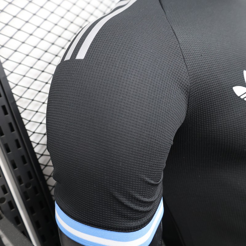 Player Version 2025 Argentina Black with Sky Blue Trim Jersey