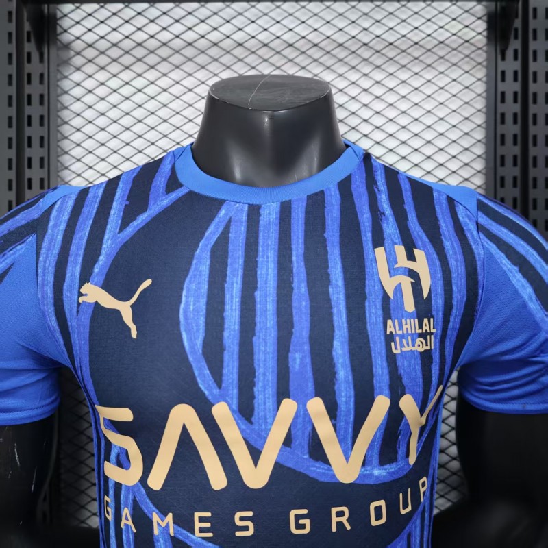 Player Version 25/26 Al Hilal Home Blue with Vertical Stripes Jersey