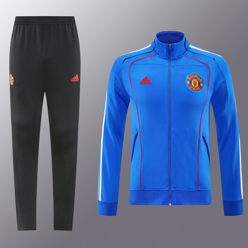 25/26 Manchester United Blue Full Zipper Jacket +Long Pants
