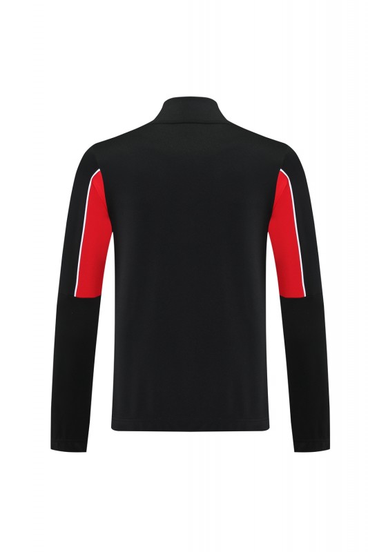 25/26 AC Milan Black/Red Full Zipper Jacket +Long Pants