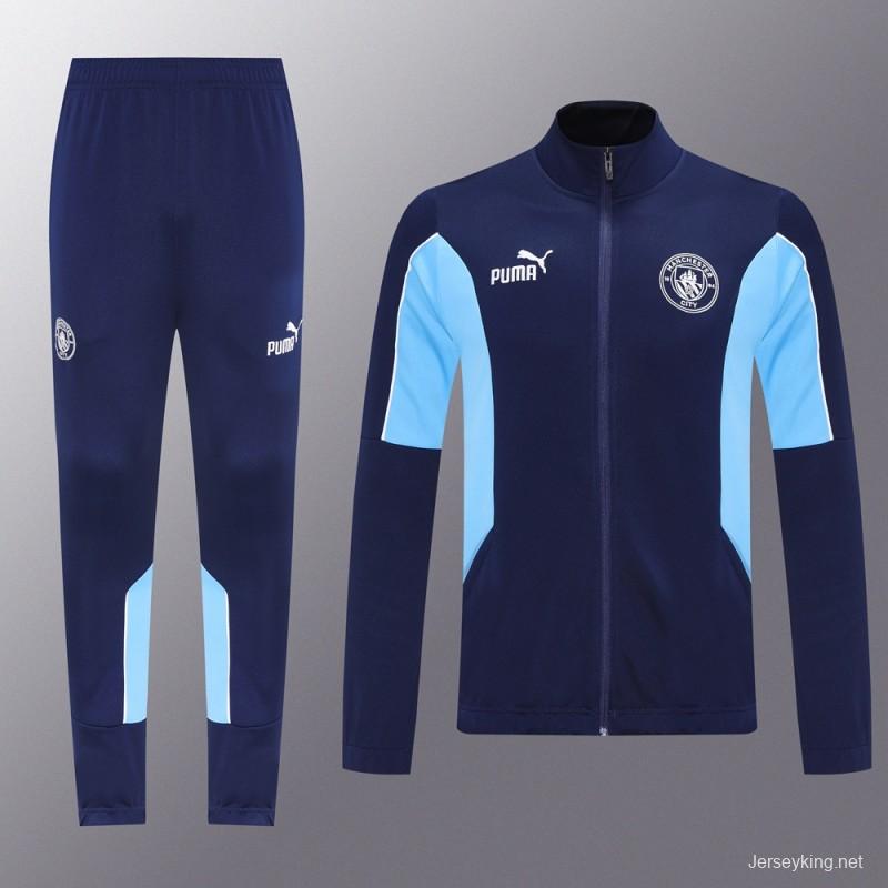 25/26 Manchester City Blue/Navy Full Zipper Jacket +Long Pants