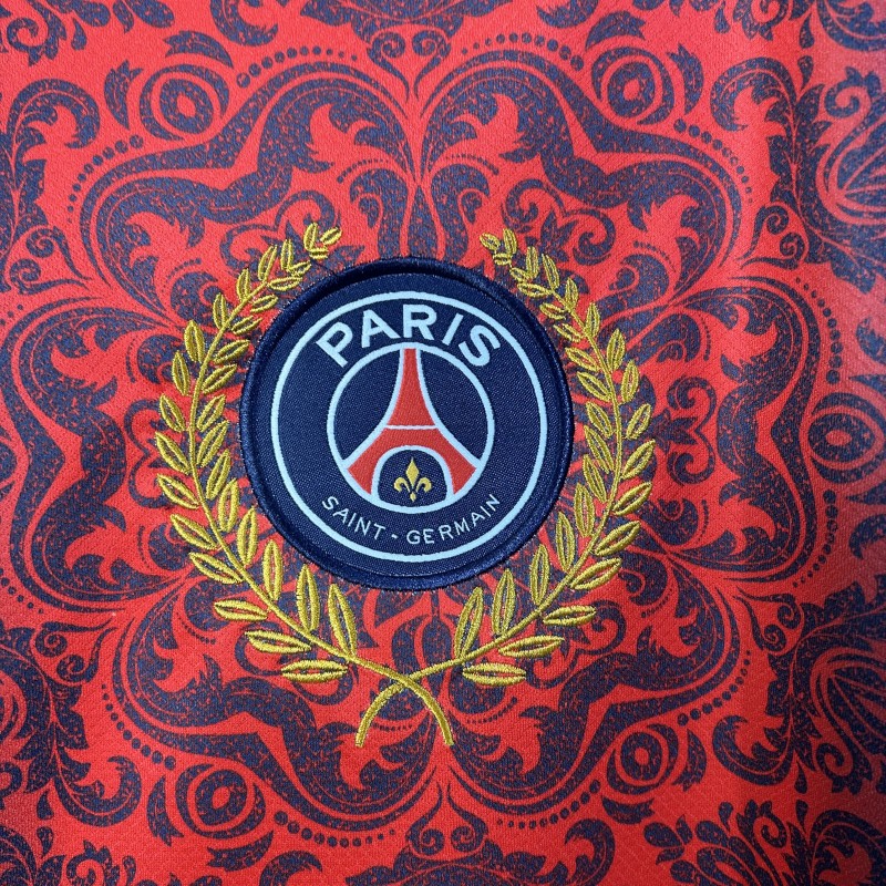 25/26 PSG  Paris Saint-Germain Navy with Red Ornate Pattern Jersey
